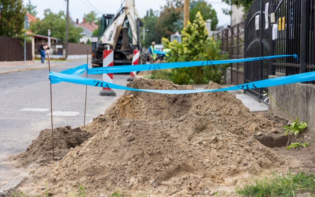 Water utility development work on Hun Street