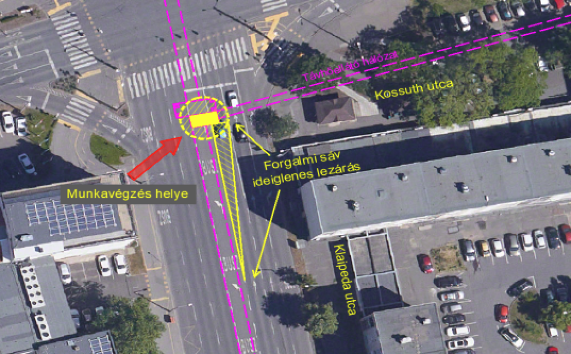 Transmission line repair at Kossuth-Klaipeda street intersection