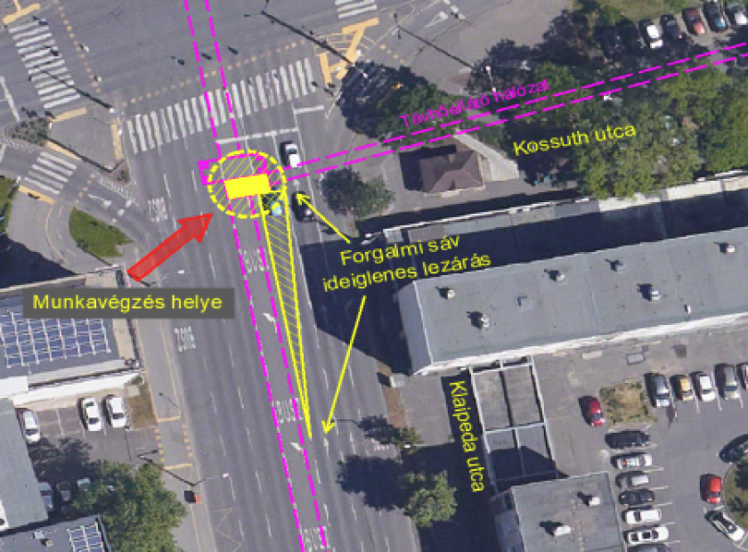 Transmission line repair at Kossuth-Klaipeda street intersection