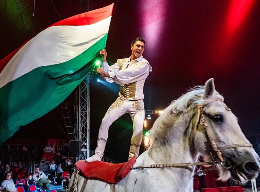 Travelling troupe of the Hungarian National Circus in Debrecen