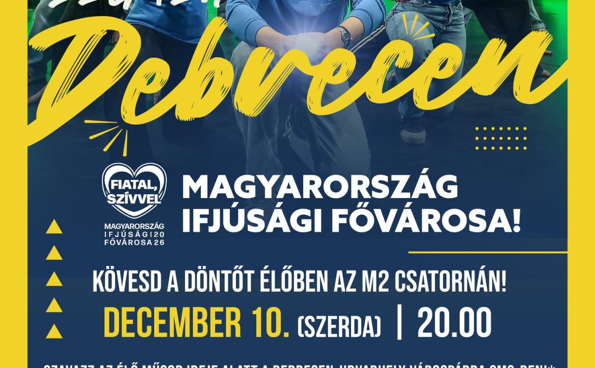 Debrecen is a finalist for Hungary’s Youth Capital title