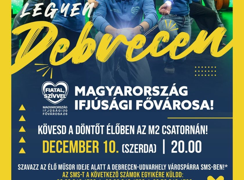 Debrecen is a finalist for Hungary’s Youth Capital title