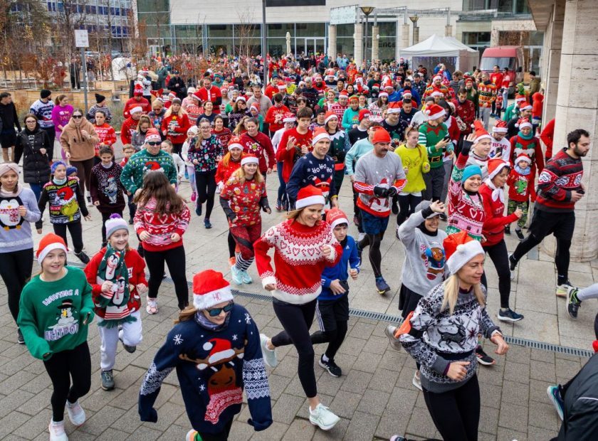 The charity Ugly Sweater Run returned, with runners in kitschy or cute sweaters